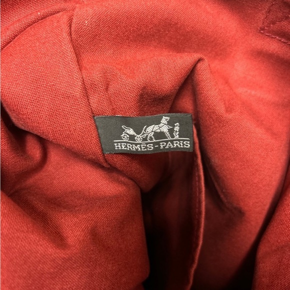 Hermes Fourre Tout Cabas Canvas Vertical Tote Maroon Purple - Picture 9 of 12